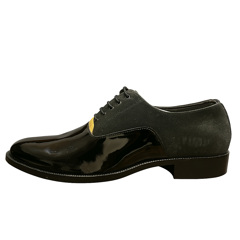 Qadam Marco Suede & Patent Leather Lace-Up Shoes