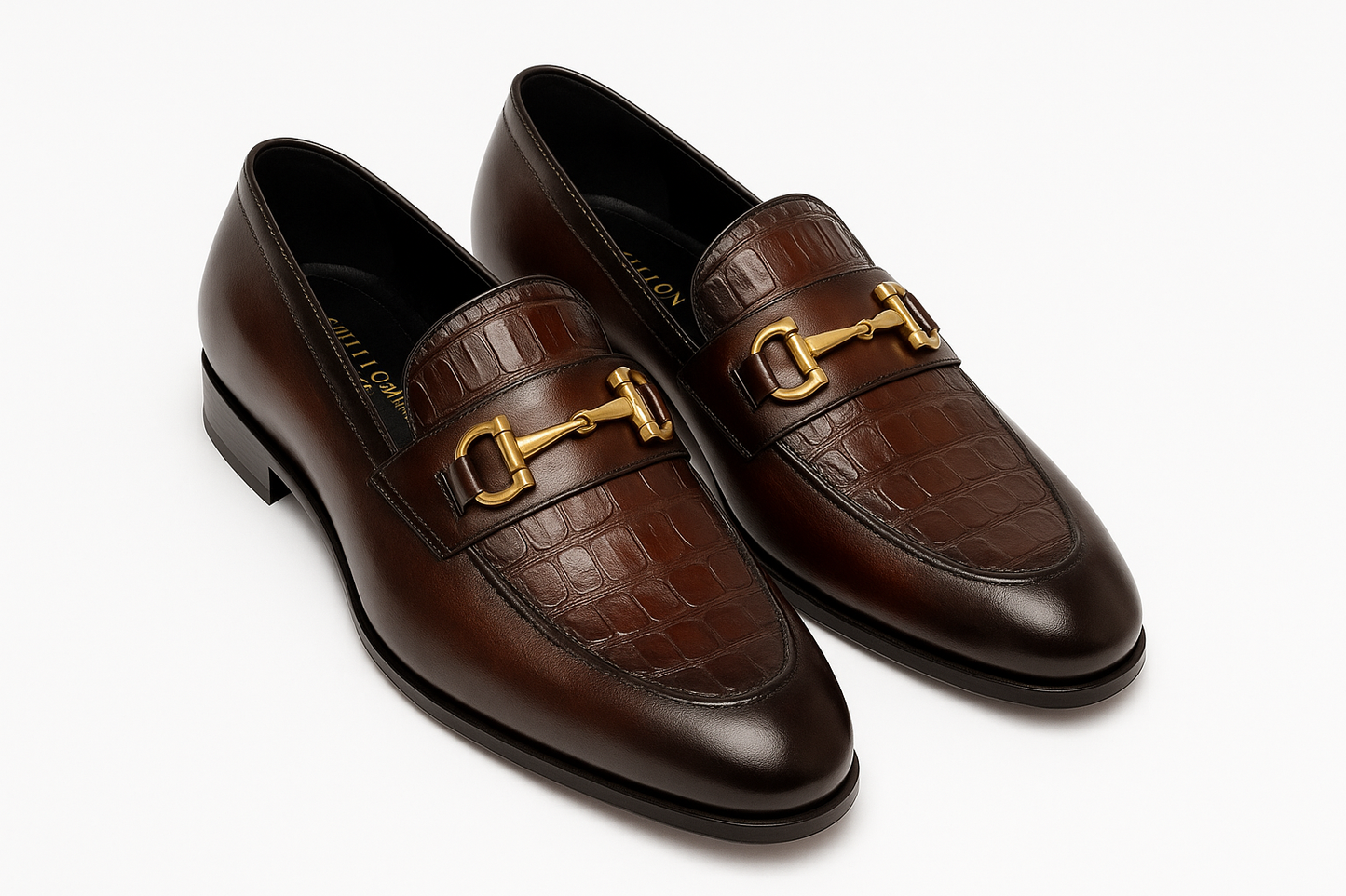 Qadam Enzo Textured Leather Loafers