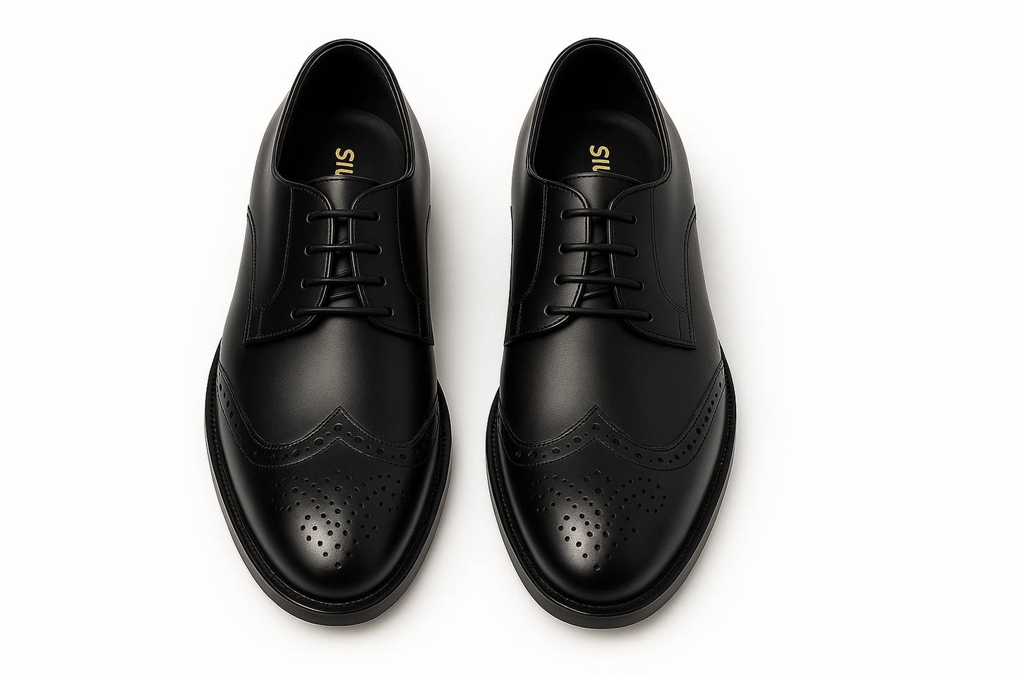 Qadam Ario Black Leather Oxfords