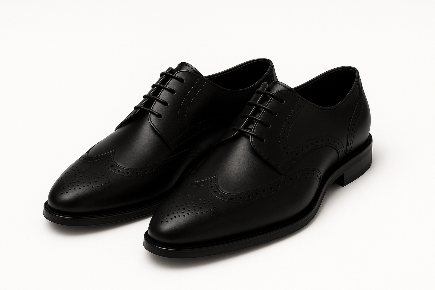 Qadam Ario Black Leather Oxfords